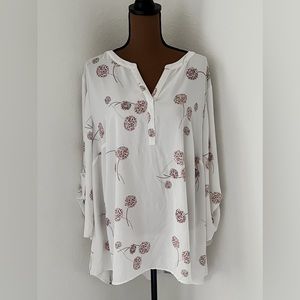 Daniel Rainn 3/4 Roll-Tab Sleeve Blouse | US3X